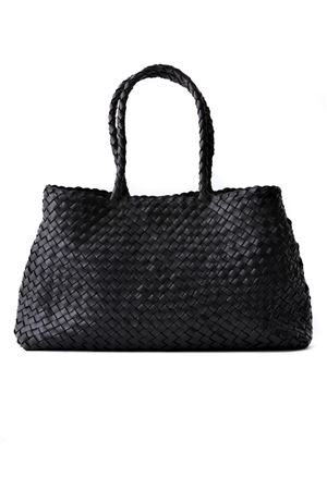 Vintage Mesh black leather tote bag DRAGON DIFFUSION | 8949BLACK